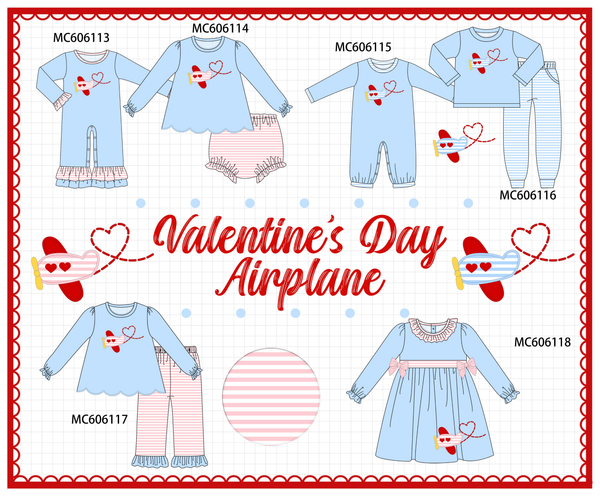 PO95 Blue valentine's day airplane applique collection