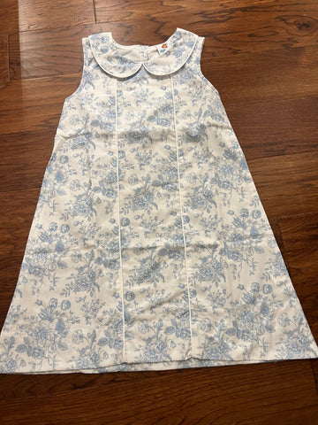 Blue Floral Toile Dress