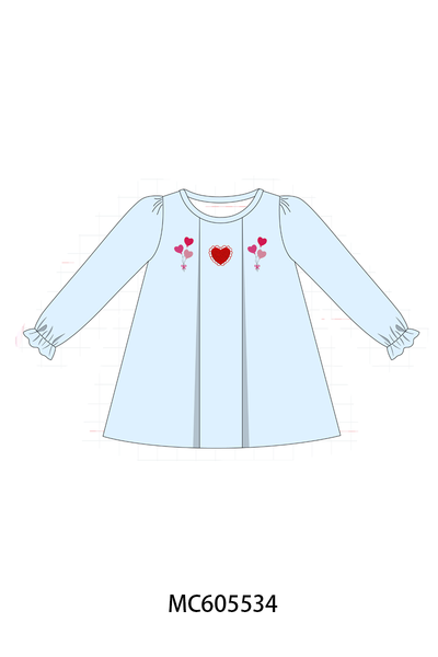 PO95 Blue valentine's day heart embroidery collection