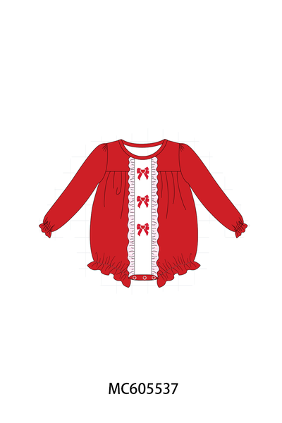 PO95 Red&navy valentine's day bow train embroidery collection