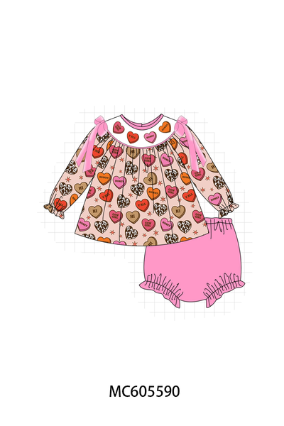 PO95 Pink valentine's day heart embroidery collection