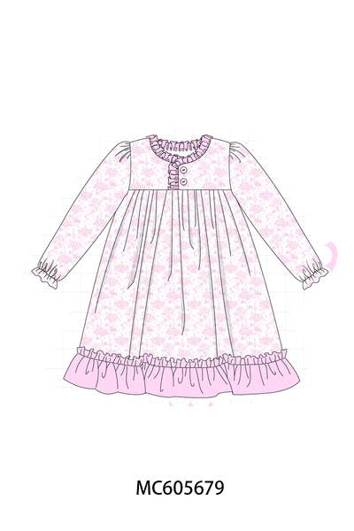 PO95 Pink bow smocked ruffle collection