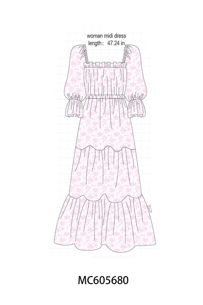 PO95 Pink bow smocked ruffle collection