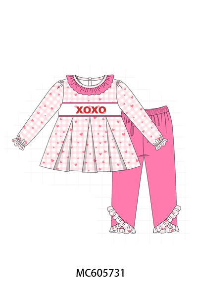 PO95 Pink valentine's day XOXO embroidery collection