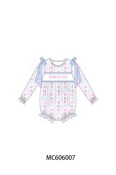 PO95 Blue MAMA'S GIRL embroidery floral collection
