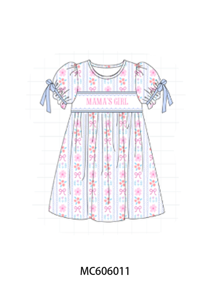 PO95 Blue MAMA'S GIRL embroidery floral collection