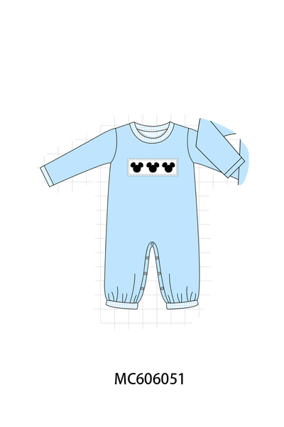 PO95 Pink&blue character embroidery gingham collection