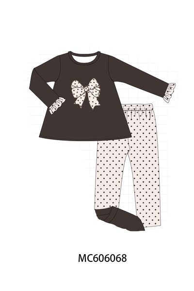 PO95 Brown bow applique collection