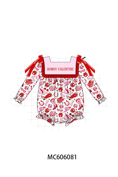 PO95 Red howdy valentine smocked collection
