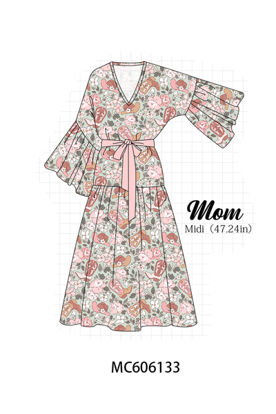PO95 Pink western boots floral collection