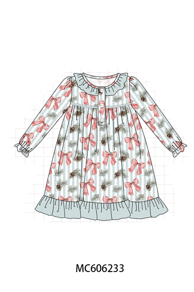 PO95 Sage bow print ruffle collection