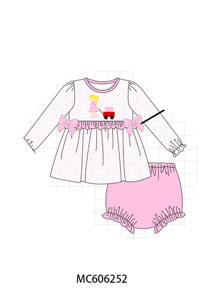 PO95 Pink heart wagon applique collection