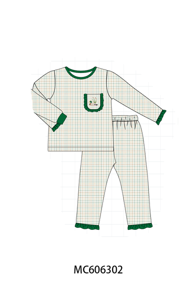 PO95 Sage duck embroidery plaid collection 2