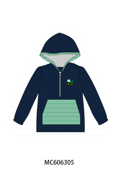 PO95 Navy tractor embroidery stripe collection