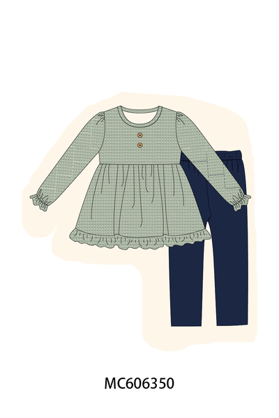 PO95 Navy waffle ruffle collection