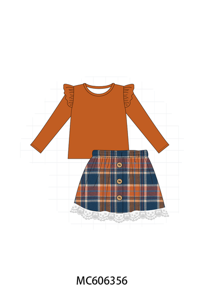 PO95 Rust&navy plaid collection