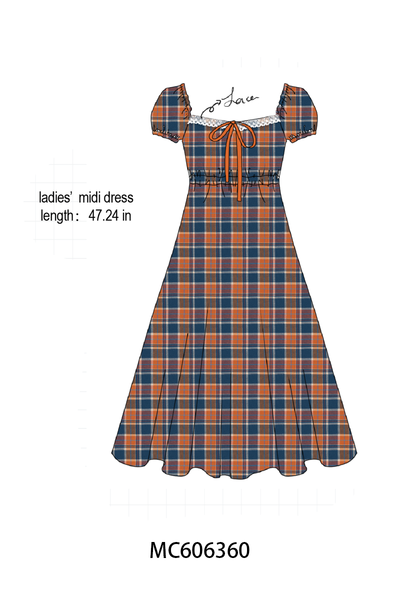 PO95 Rust&navy plaid collection