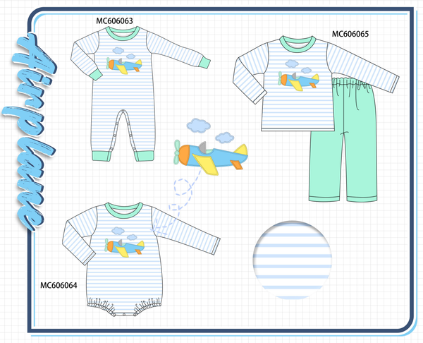 PO95 Mint airplane applique stripe collection