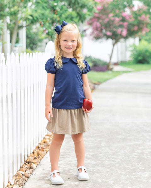 Jellybean BTS - Peter Pan Collar Top Navy
