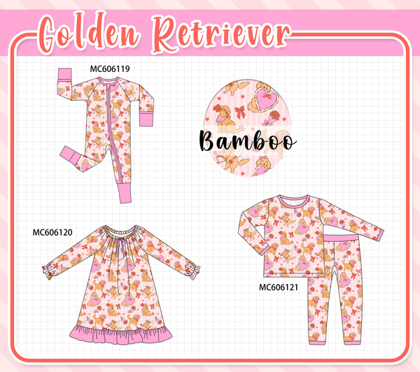 PO95 Pink golden retriever bamboo collection