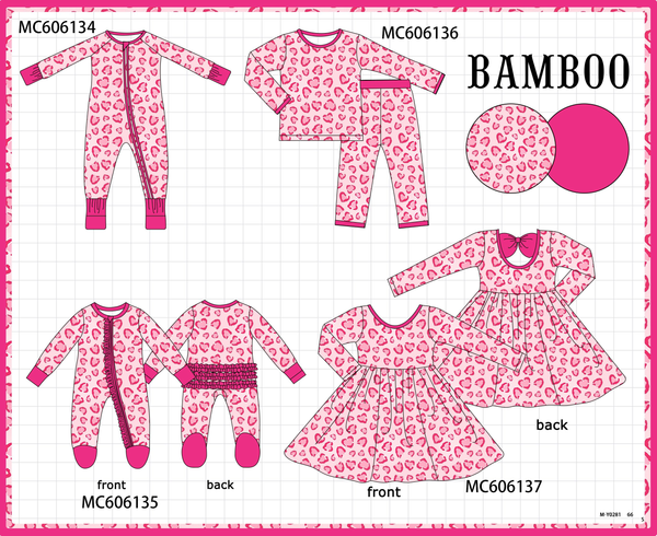 PO95 Pink heart bamboo collection