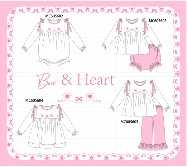 PO95 Pink valentine's day bow heart collection