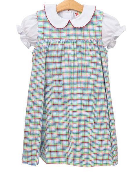 Jellybean BTS - Primary Plaid Jumper Set