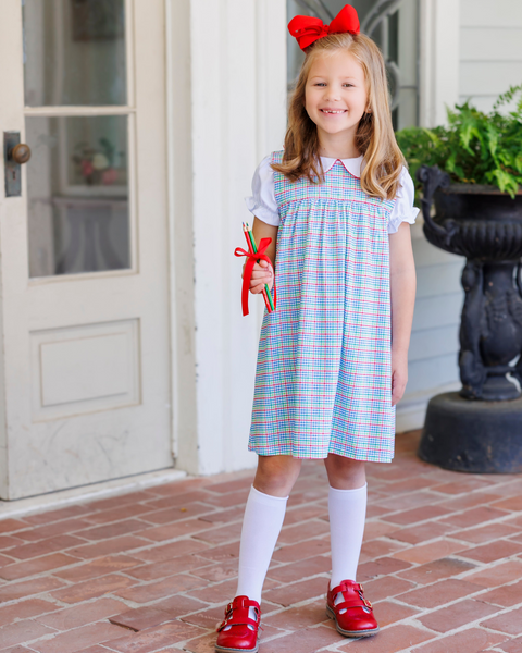 Jellybean BTS - Primary Plaid Jumper Set