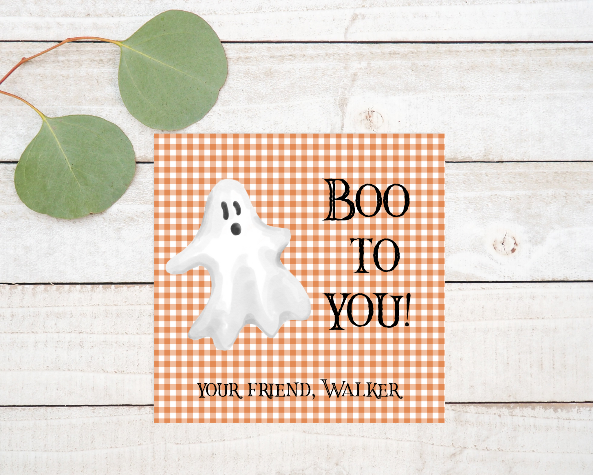 Ghost Halloween Printed Tag