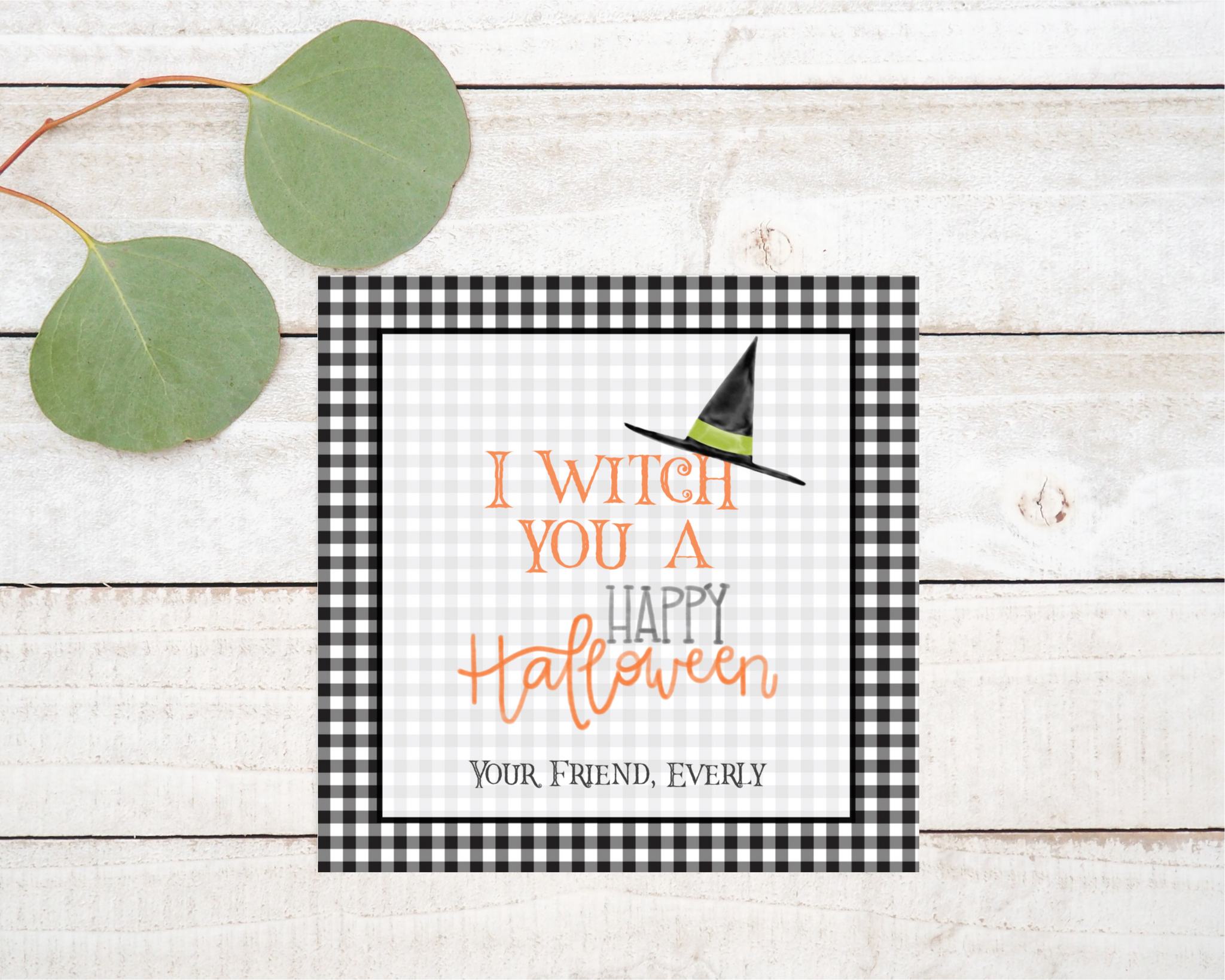 Witch Halloween Tag Digital Download